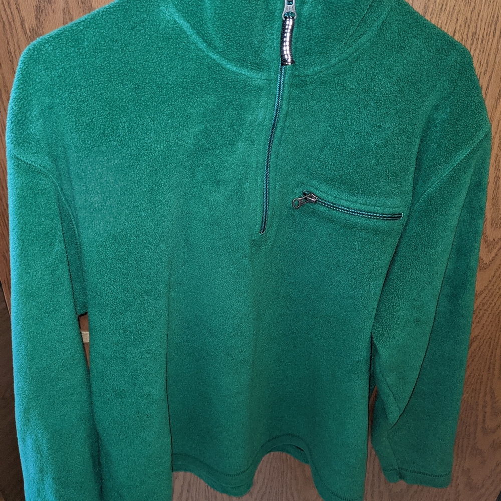 Vintage Gap Athletic Fleece Sweatshirt Green 1/4